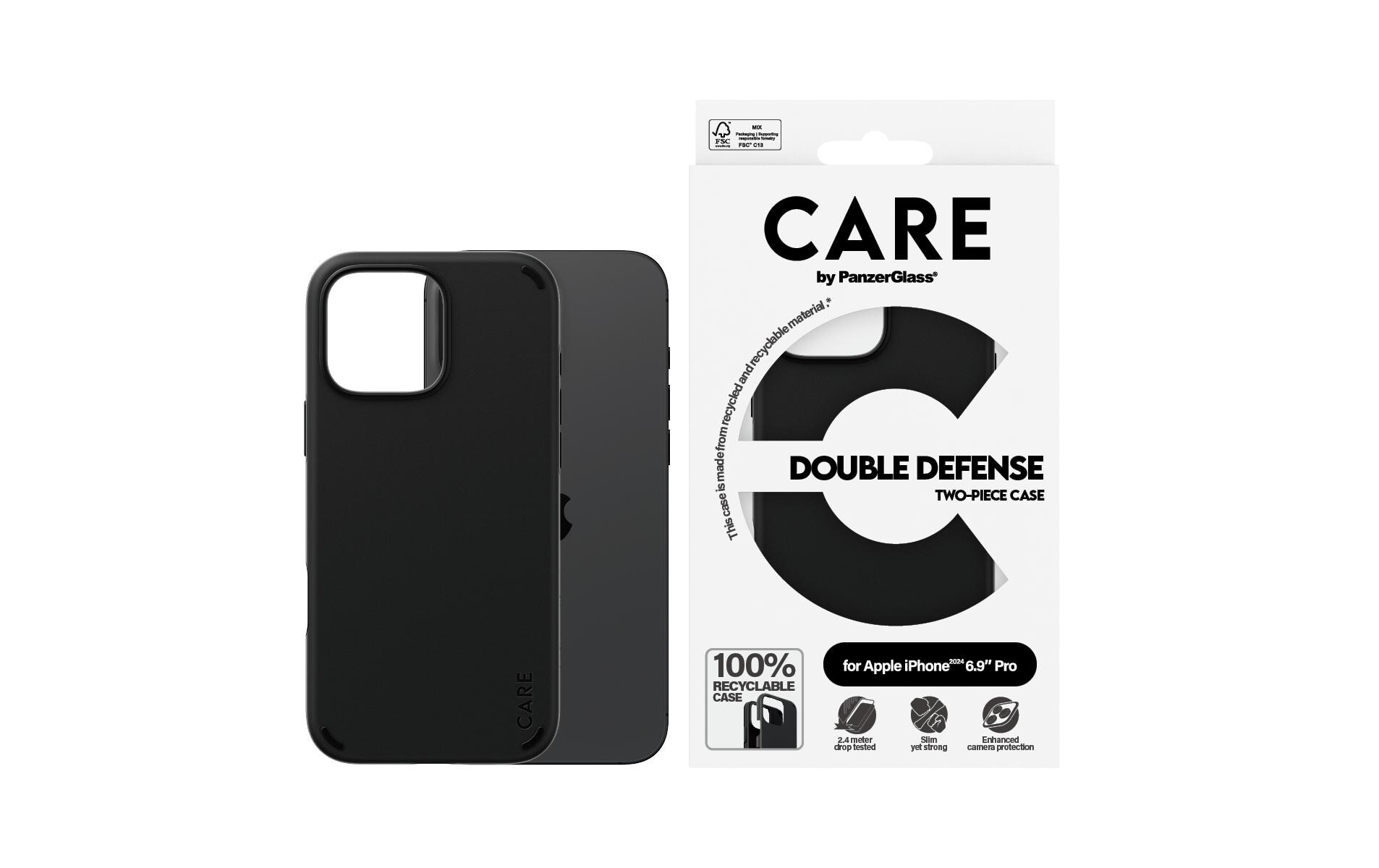 Back Cover Feature Double Defense iPhone 16 Pro Max SchwarzSchutzhülle für das Apple iPhone 16 Pro Max