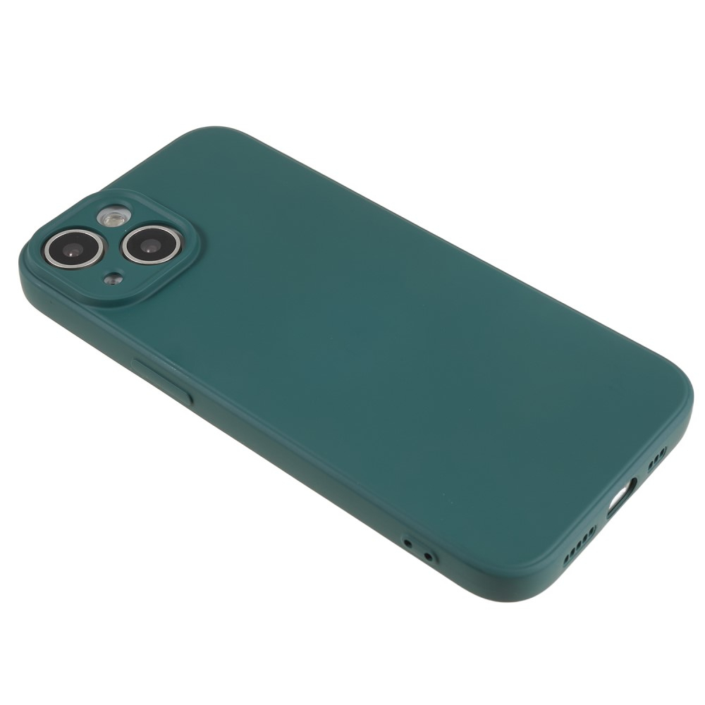 iPhone 15 Gummi Case Hülle mit Kameraschutz - Dunkelgrün (Matt)