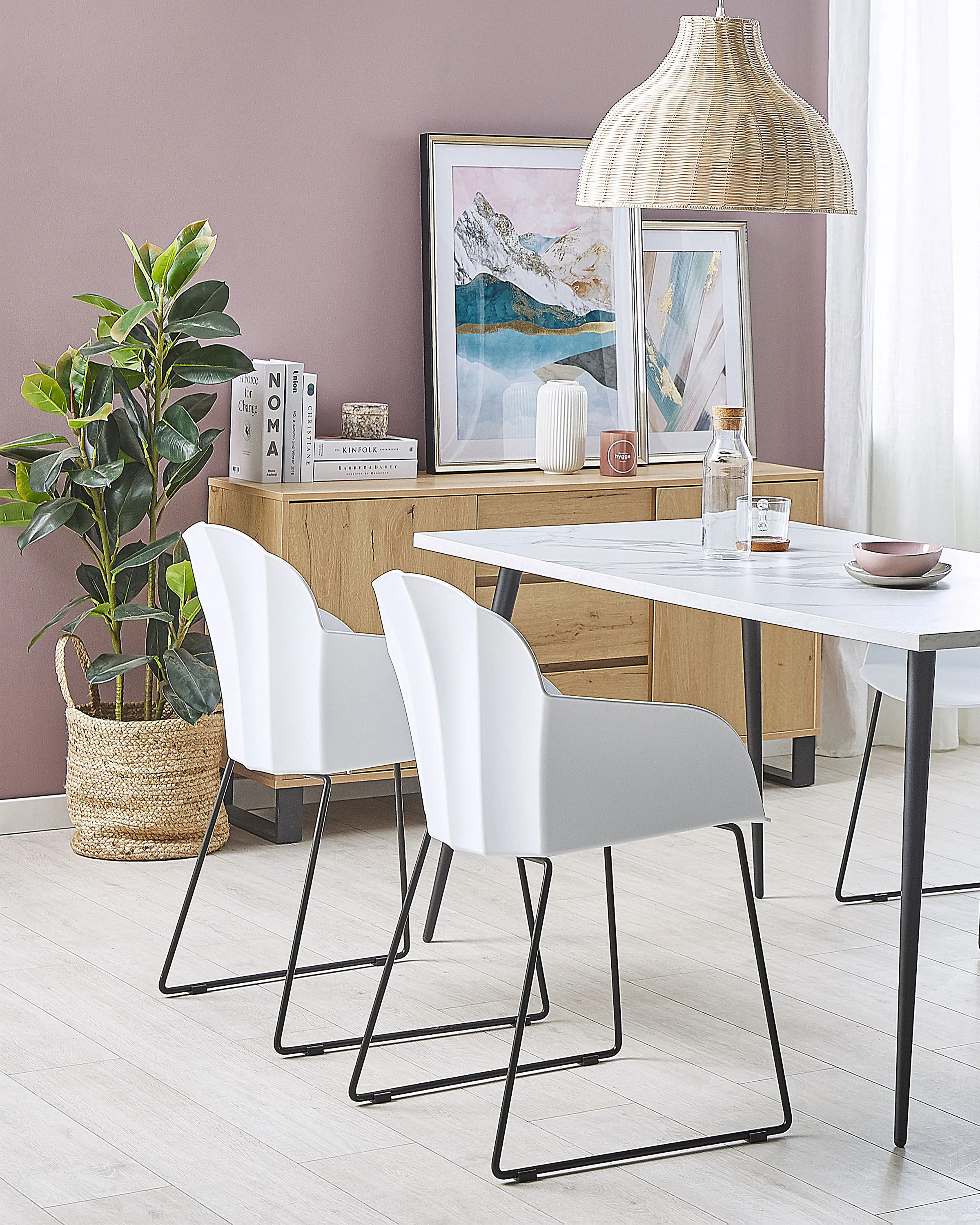 Set van 2 eetkamerstoelen SYLVA Wit