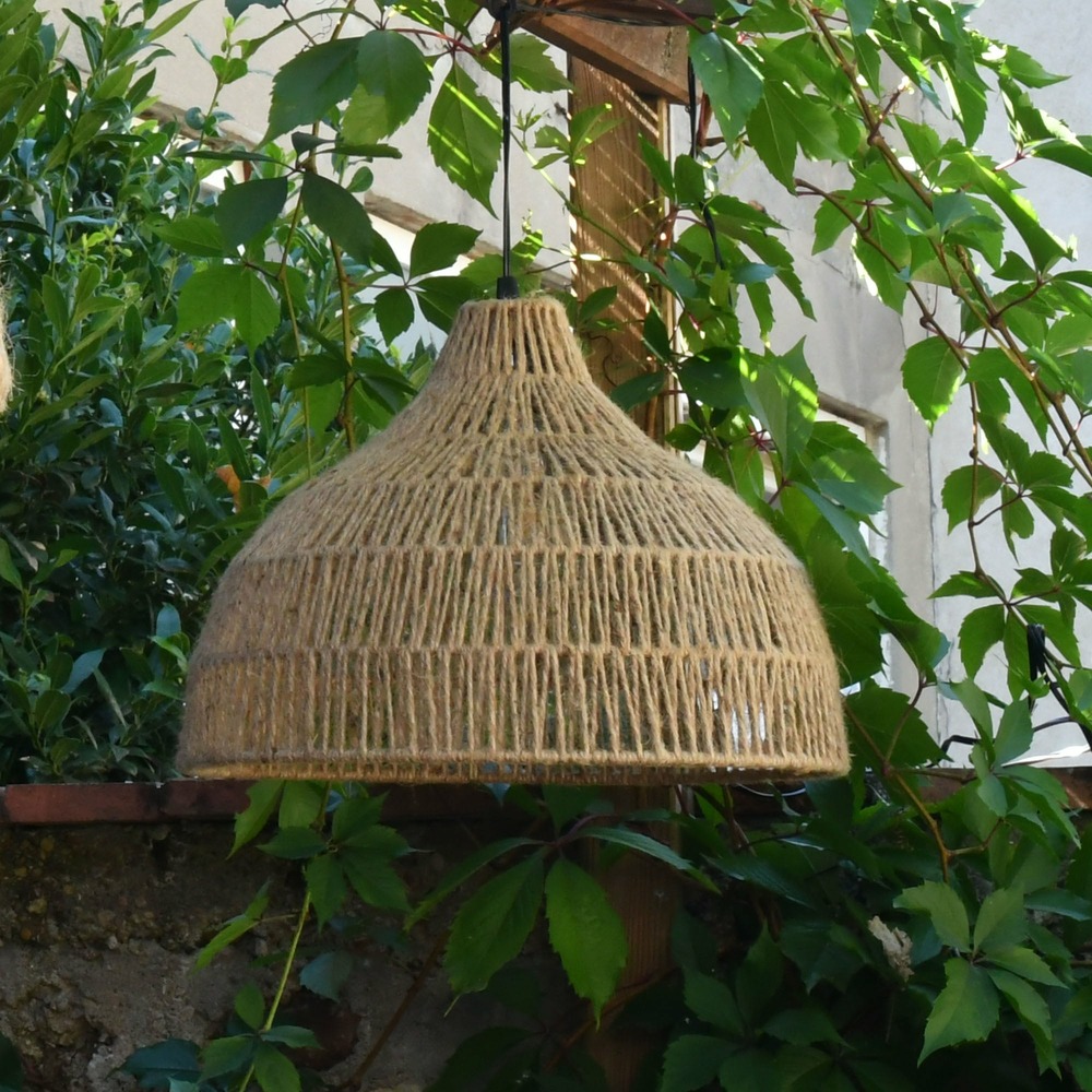 Lustre solaire areca - ampoule filament remplaçabe - blanc chaud - matérieaux naturels - chromex