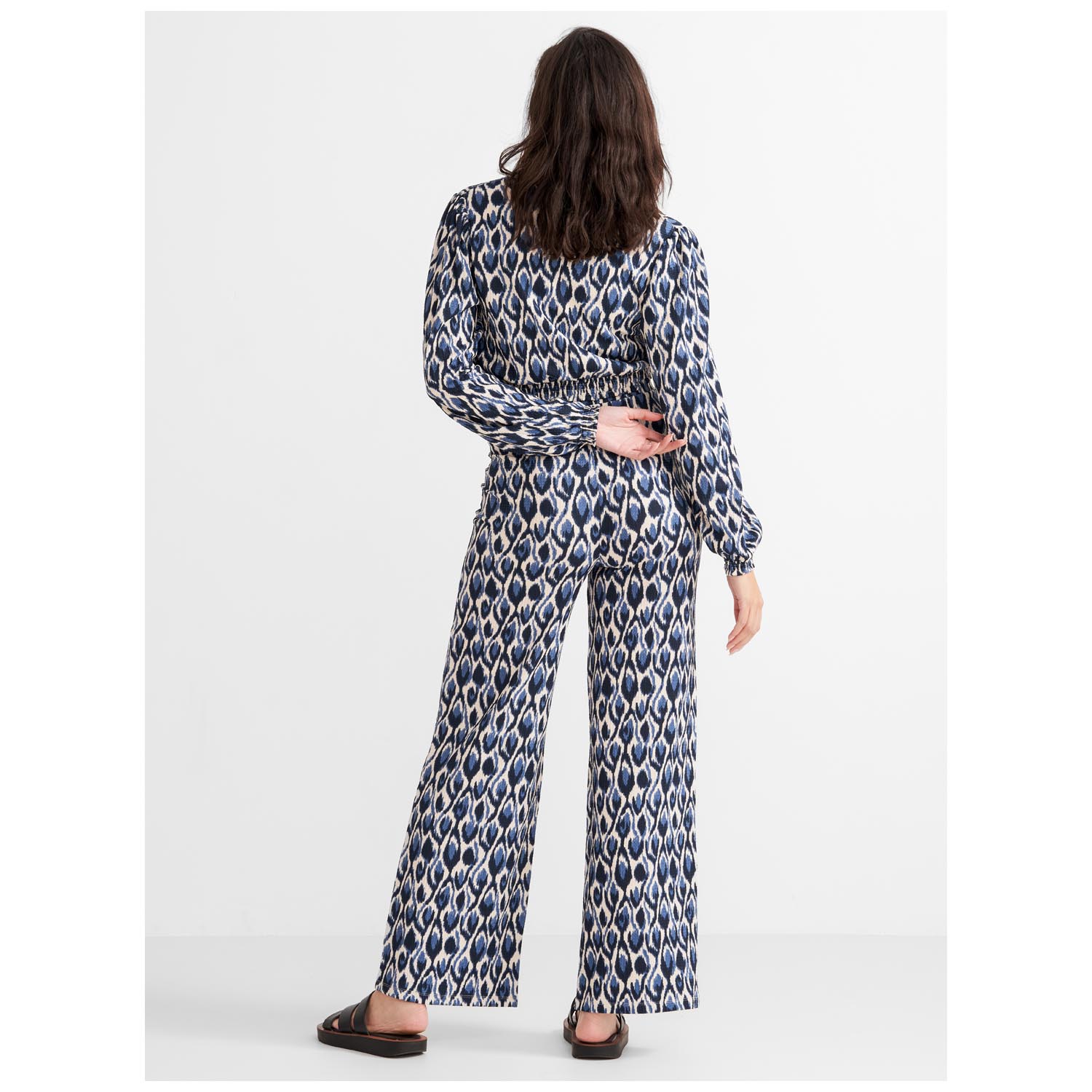 Prénatal zwangerschapsbroek lang all over print blauw