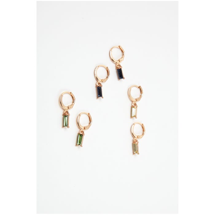 Veritas-Set 3 paar oorbellen stone hoops
