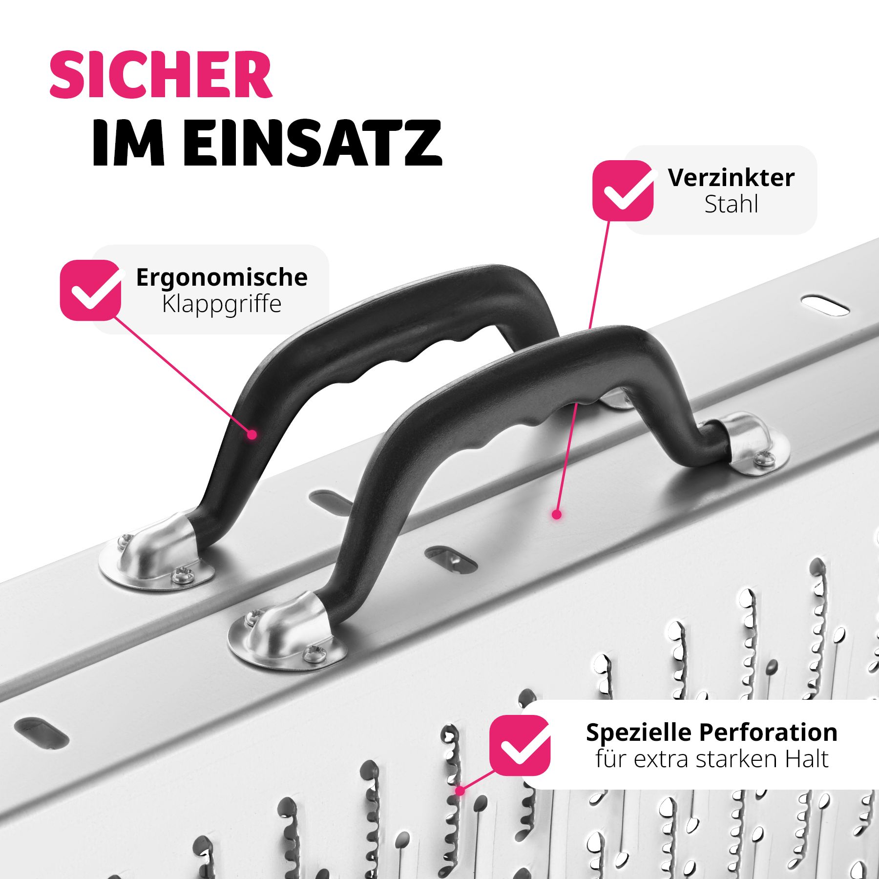 tectake® Auffahrrampen, 2er Set, aus verzinktem Stahl, Belastbarkeit 400 kg, 200 kg pro Rampe