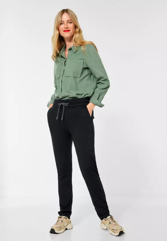Loose Fit Hose in Unifarbe - Black