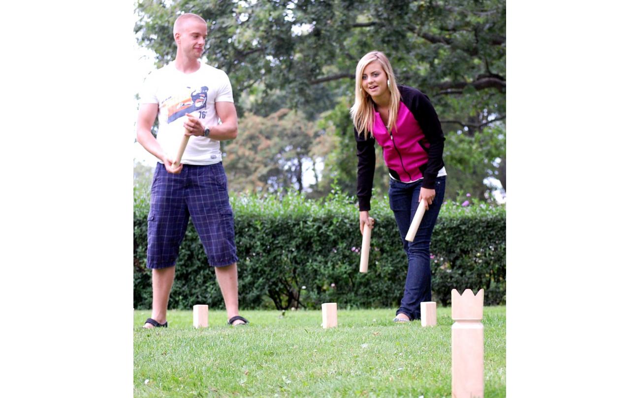 Kubb Viking original rubberwood met rode koning