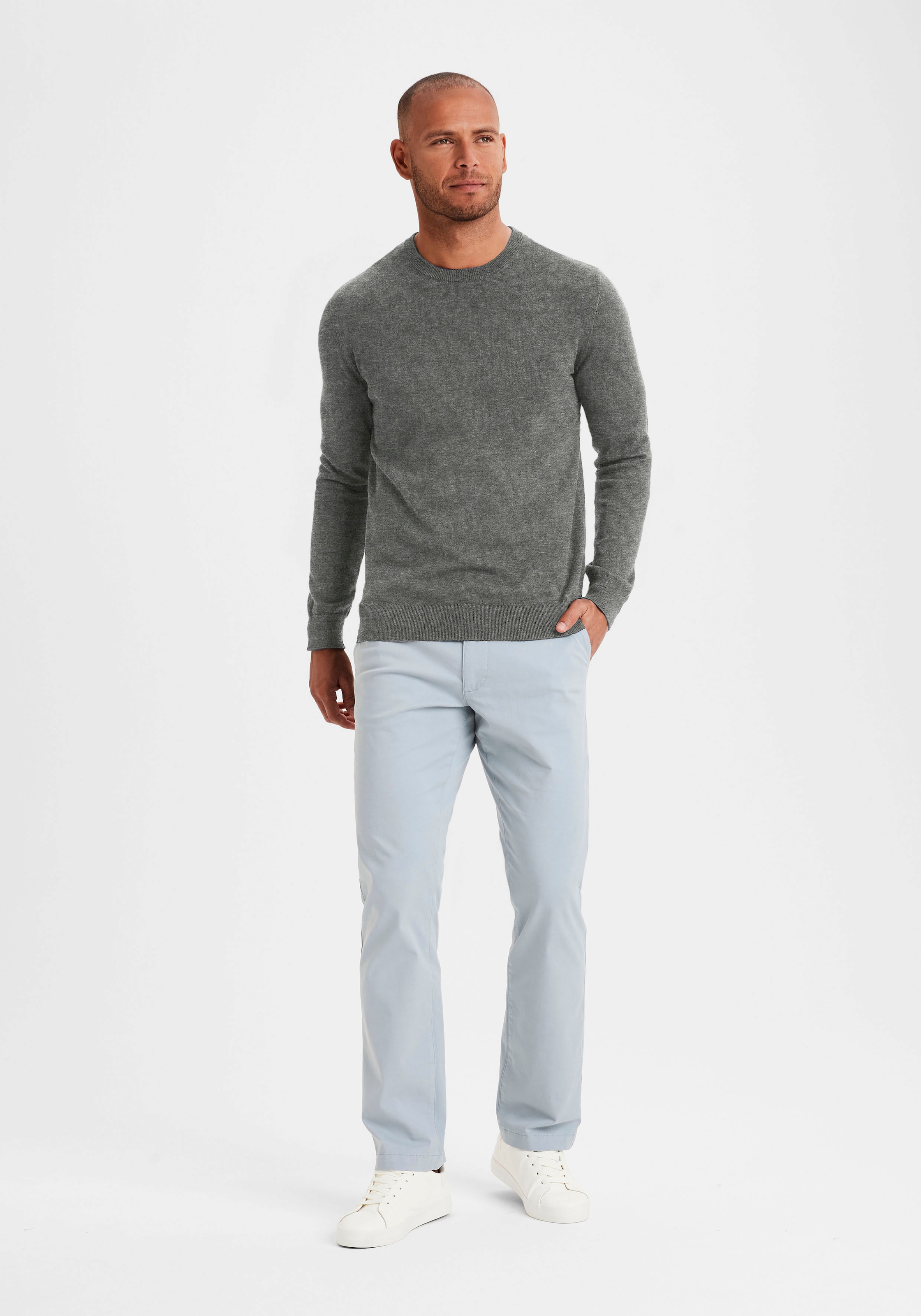 H.I.S Strickpullover , Regular Fit, Langarm, Pullover aus Feinstrick, Baumwollmischung