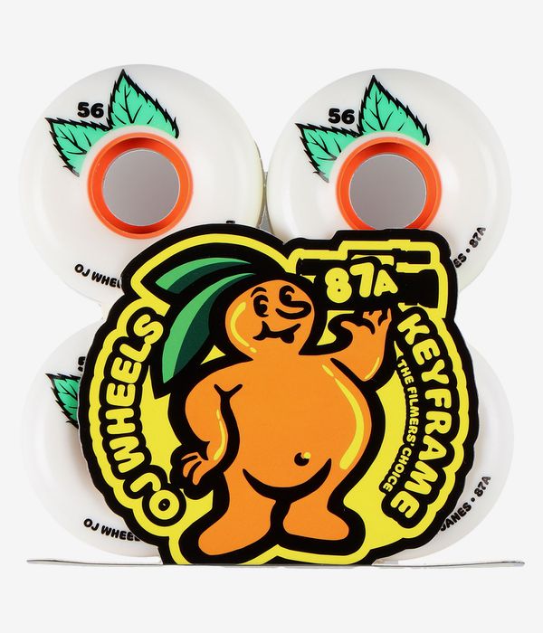 OJ Plain Jane Keyframe Rollen (white orange) 56mm 87A 4er Pack