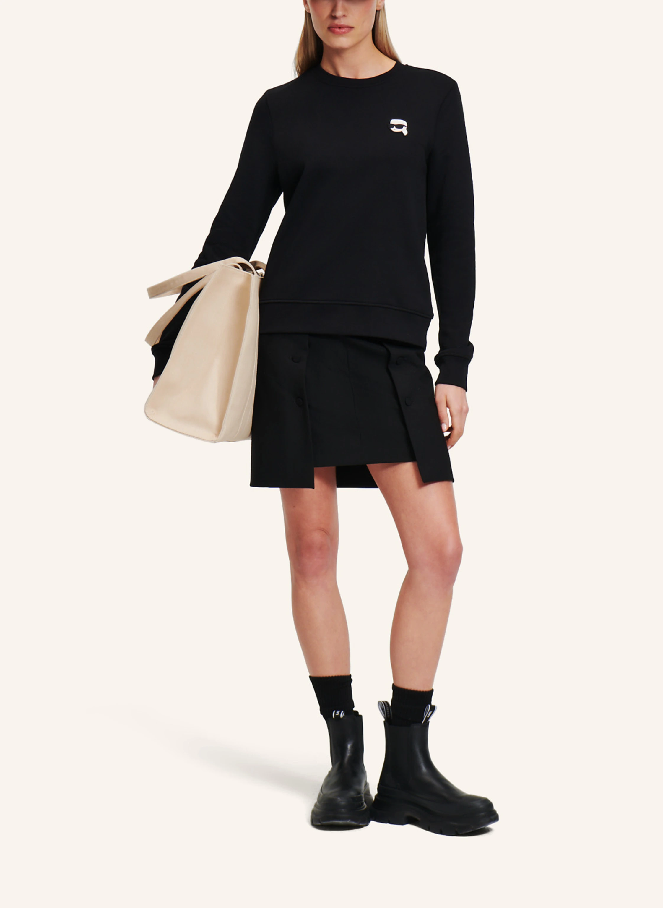 KARL LAGERFELD IKON SWEATSHIRT MIT AUFNÄHER