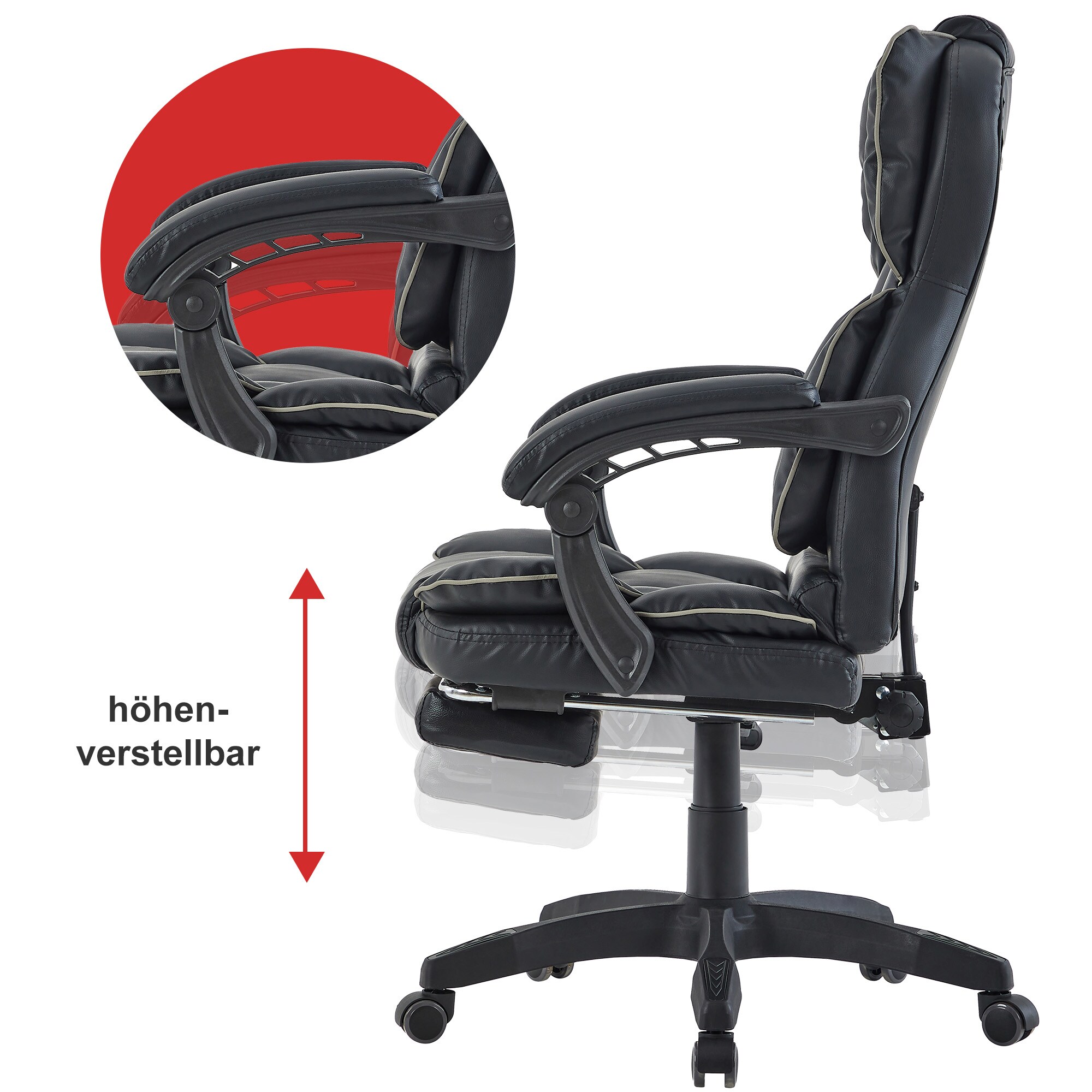 Schreibtischstuhl Bürostuhl Gamingstuhl Racing Chair Chefsessel mit Fußstütze
