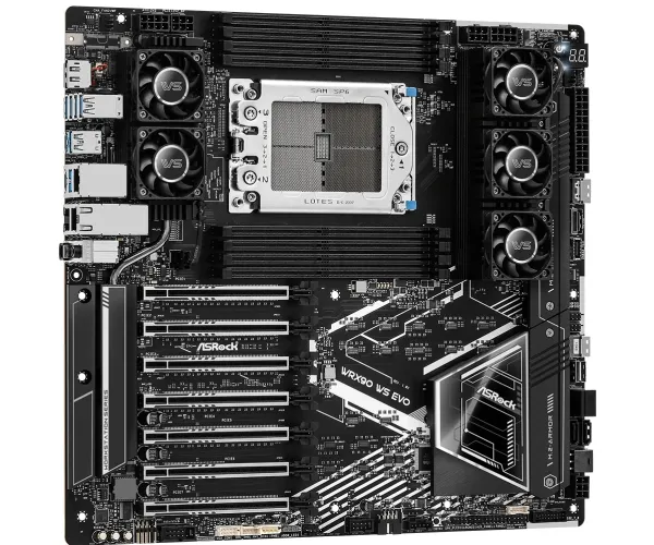 ASRock WRX90 WS EVO - Bundkort - forlænget ATX / SSI EEB - Socket sTR5 - AMD WRX90 Chipset - USB-C 3.2 Gen 2x2, USB4, USB 3.2 Gen 1, USB 3.2 Gen 2 - 10 Gigabit LAN - onboard grafik - HD Audio (8-kanaler)