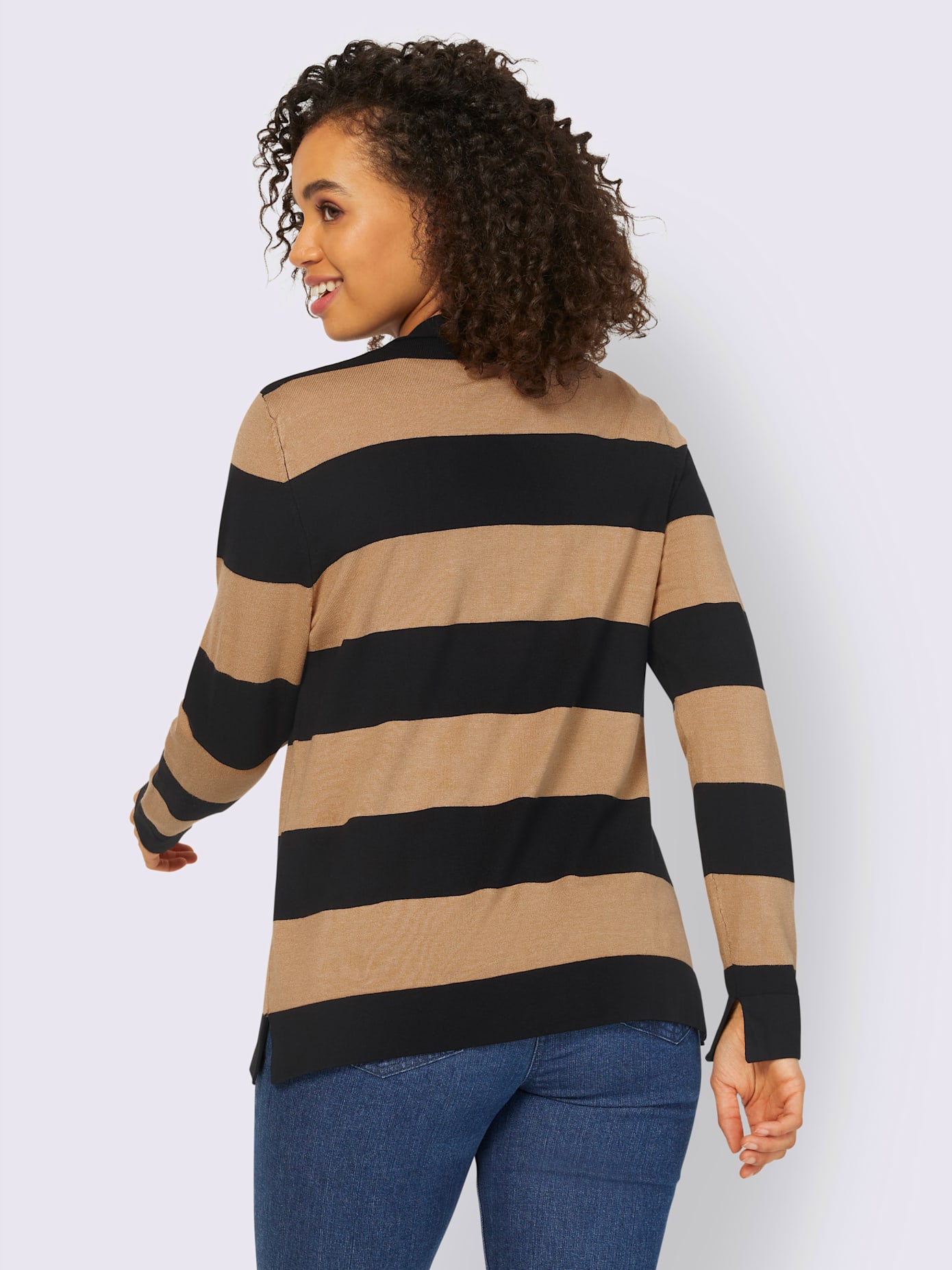 Veste en tricot larges rayures