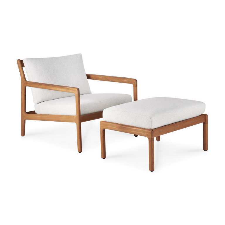 Ethnicraft Jack outdoor voetenbank teak gebroken wit