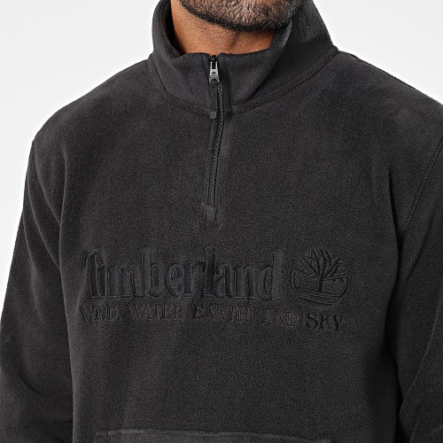 Sweat Col Zippé Linear Logo A6NQW Noir