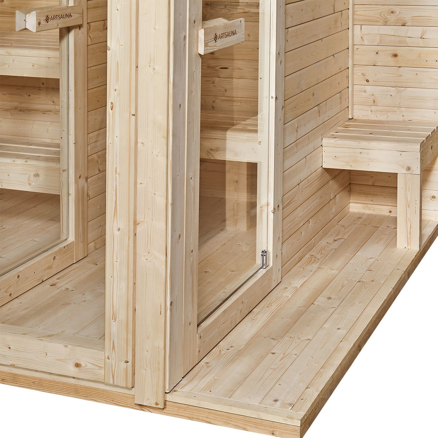 Artsauna Outdoor Sauna Varberg 320 x 180 cm mit 8 kW Ofen & Zubehör - Gartensauna mit Umkleidekabine