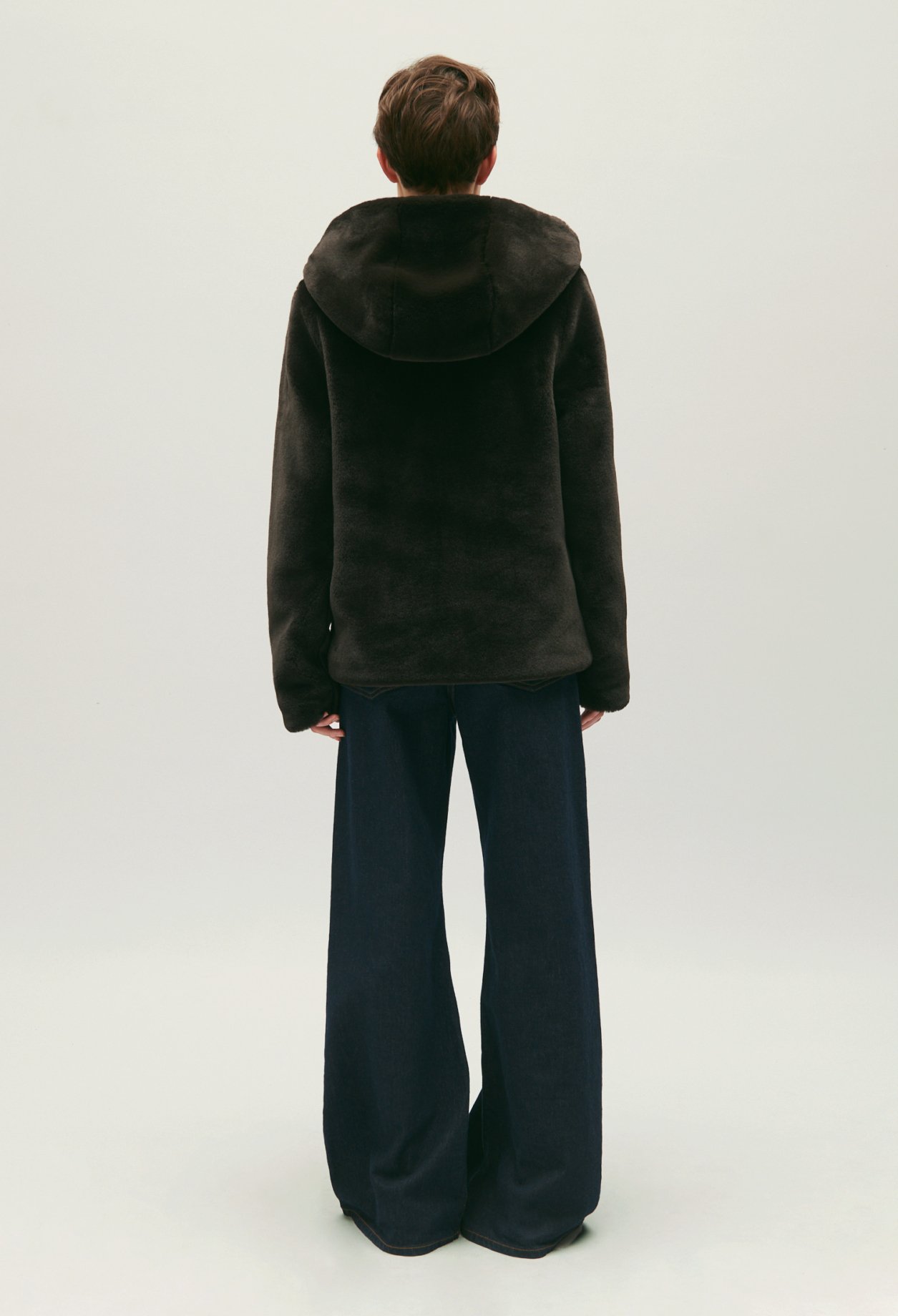 Veste fausse fourrure noire