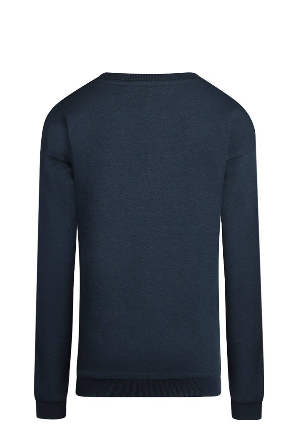 No Way Monday sweater met tekst donekrblauw/ecru