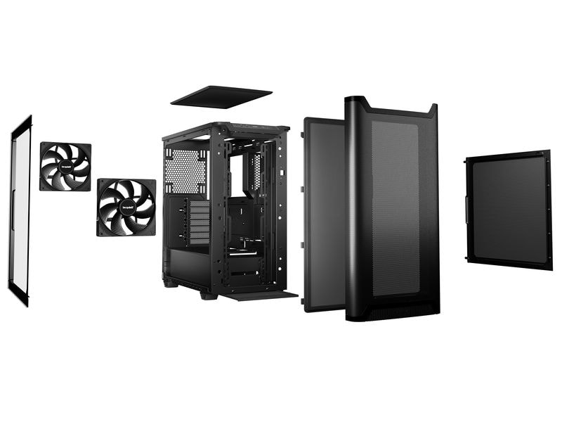 be quiet! PC-Gehäuse Pure Base 501 Airflow Window Schwarz Vielseitiges ATX-Gehäuse mit Seitenfenster