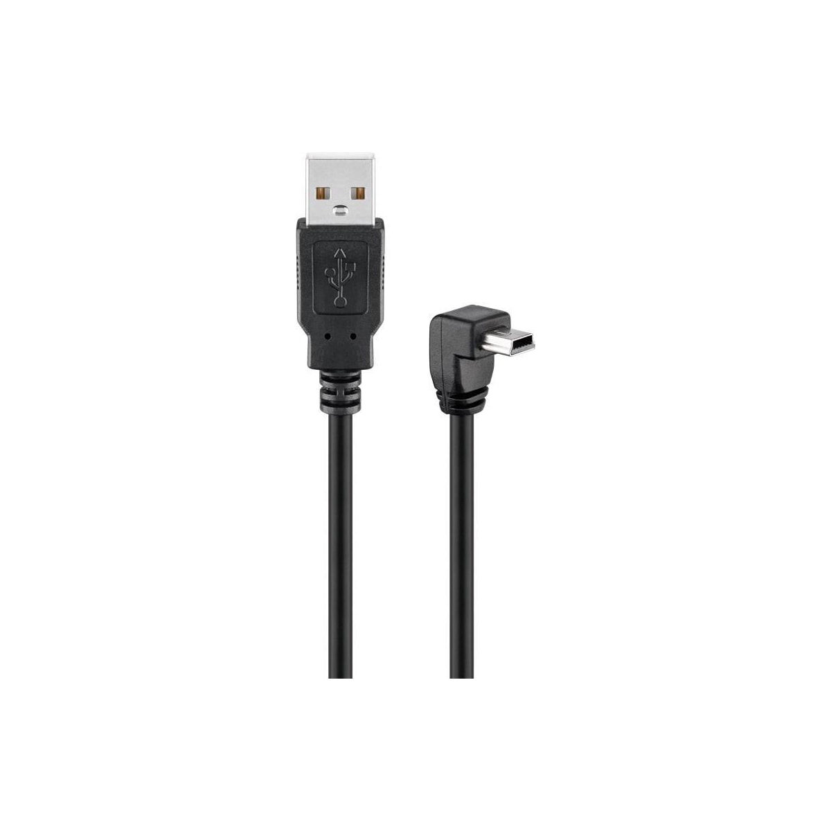 Goobay USB 2.0 høyhastighetskabel 90°, svart