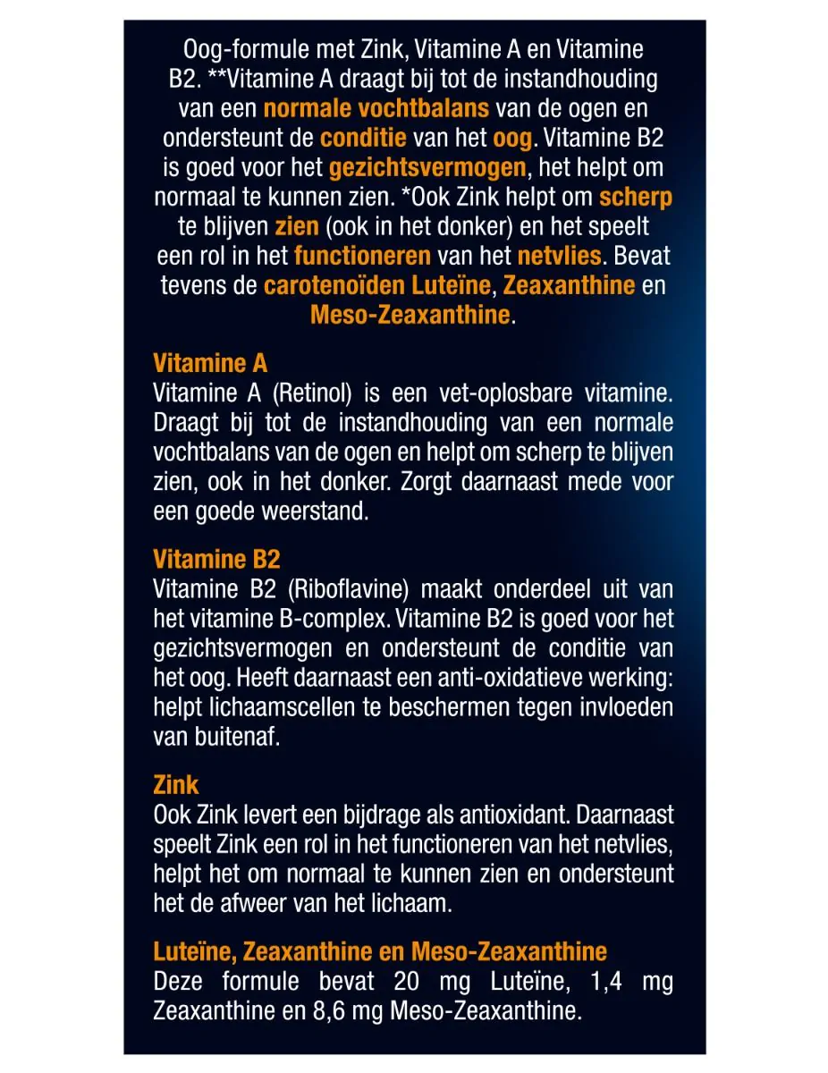 Ogen, Scherp zien & Vochtbalans 30 capsules