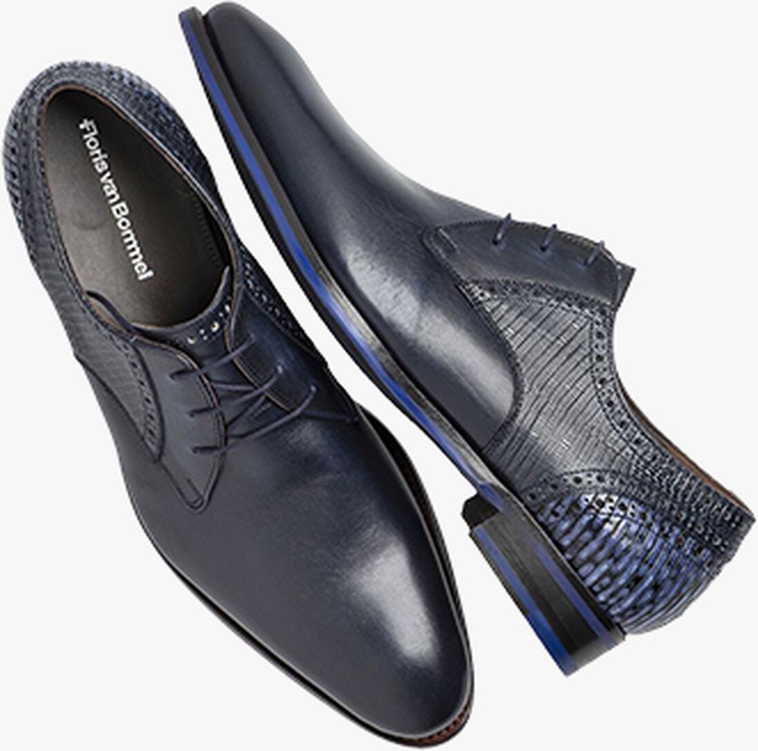 FLORIS VAN BOMMEL blauwe floris van bommel veterschoenen sfm-30361