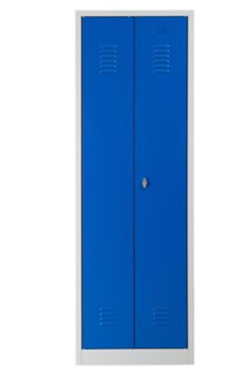 PROREGAL Garderobekast Camel 2 compartimenten & 1 slot HxBxD 180 x 60 x 50 cm Hangslot Grijs-Blauw