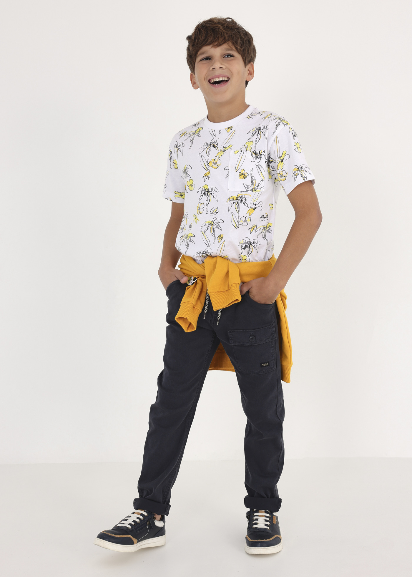 Calça jogger de algodão para meninos