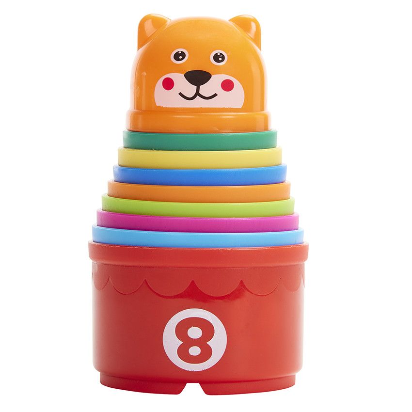 Lot de 9 tasses à empiler - Ecru