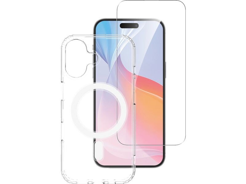 4smarts 360° Premium Set iPhone 16 Plus Set aus Displayschutzfolie und hochfester Schutzhülle für das iPhone 16 Plus