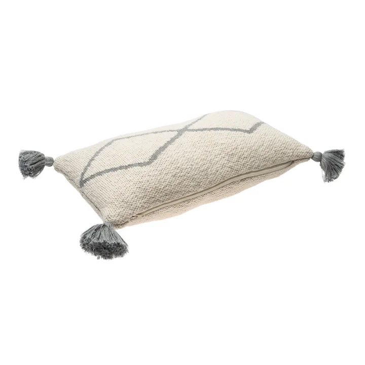 Lorena Canals - Gestricktes Kissen Little Oasis, 25 x 40 cm, natur / grau