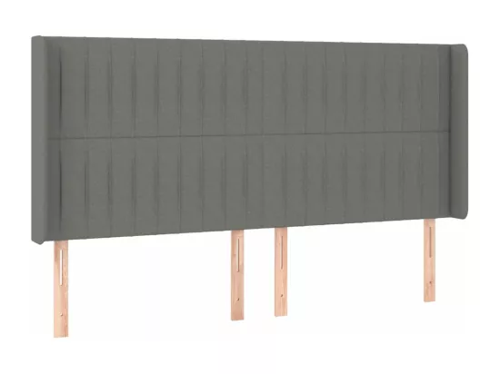 Sommier tapissier et matelas et LED Gris foncé 180x200 cm Tissu