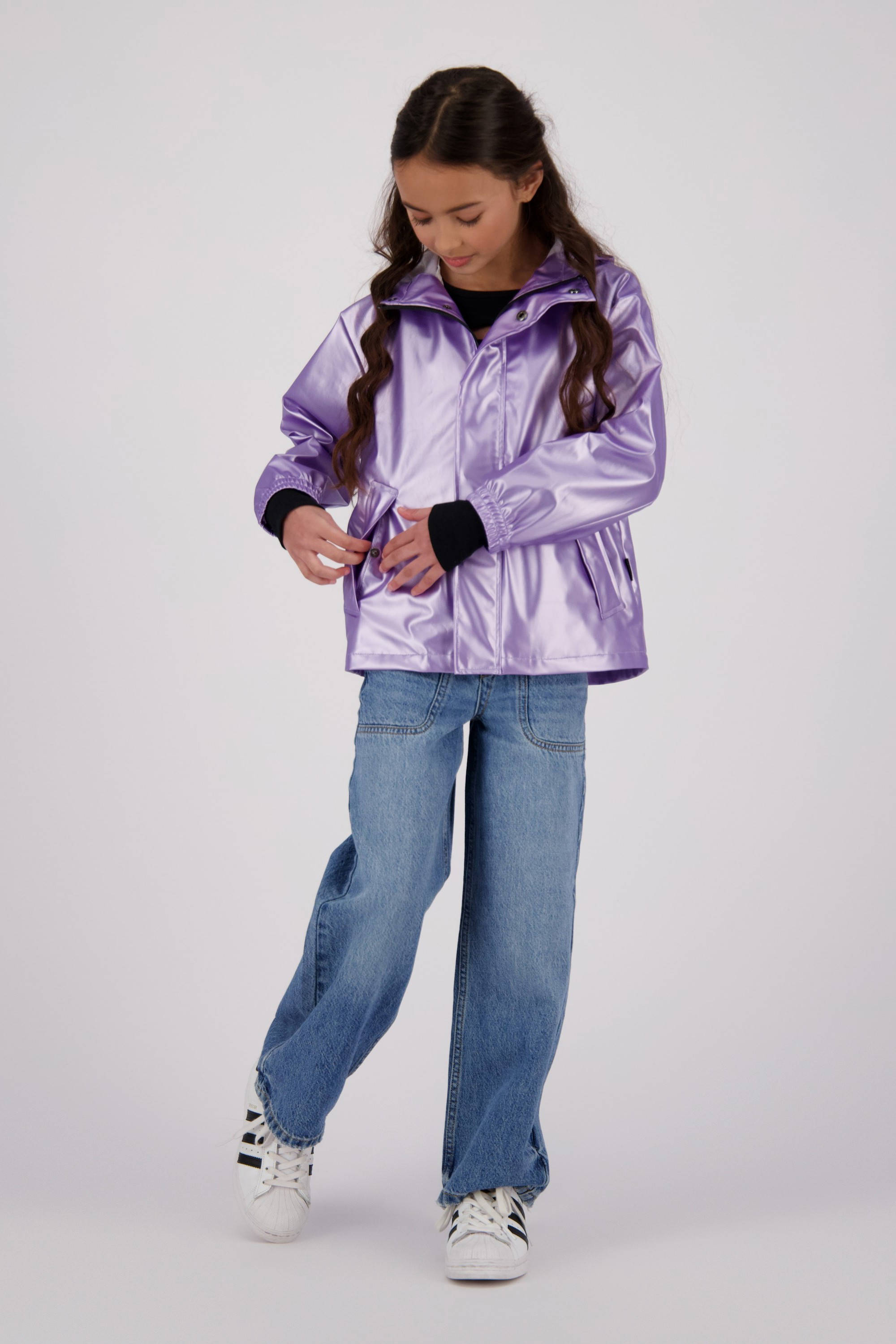 Vingino kids regenjas Lightning lila metallic