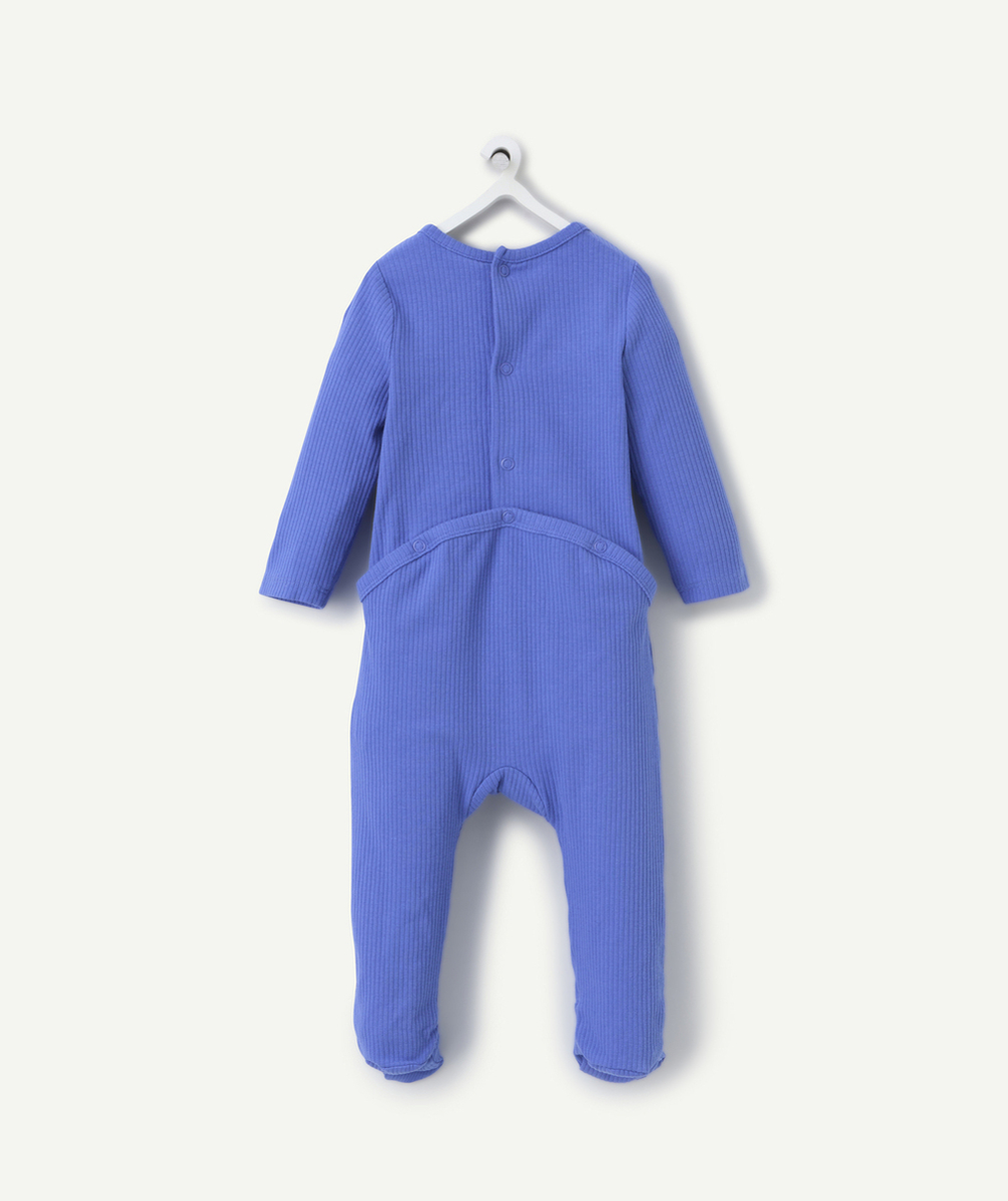 dors-bien bébé garçon en coton biologique bleu avec message