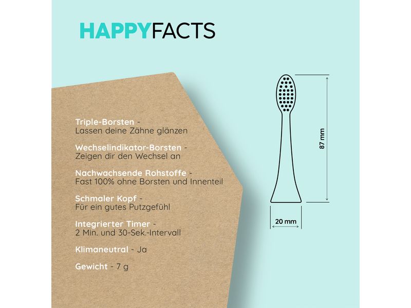 happybrush Schallzahnbürste ECO V3 Ocean Elektrische Zahnbürste