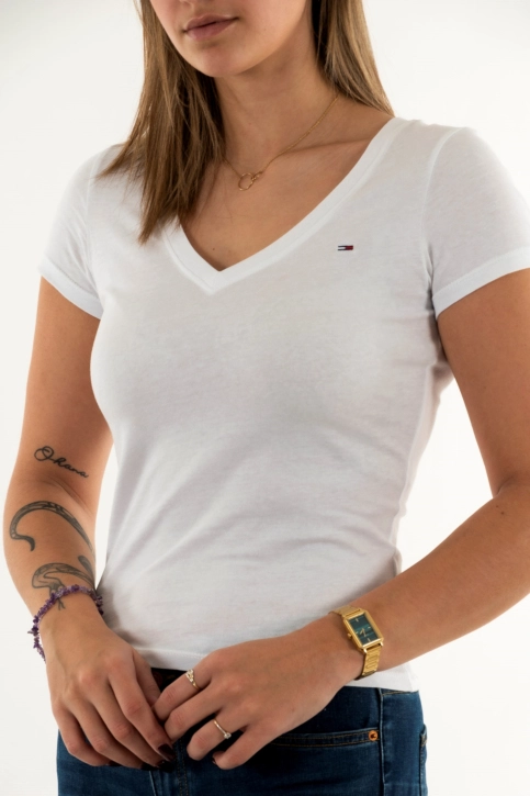 Tee shirt tommy jeans dw0dw20458 ybr white