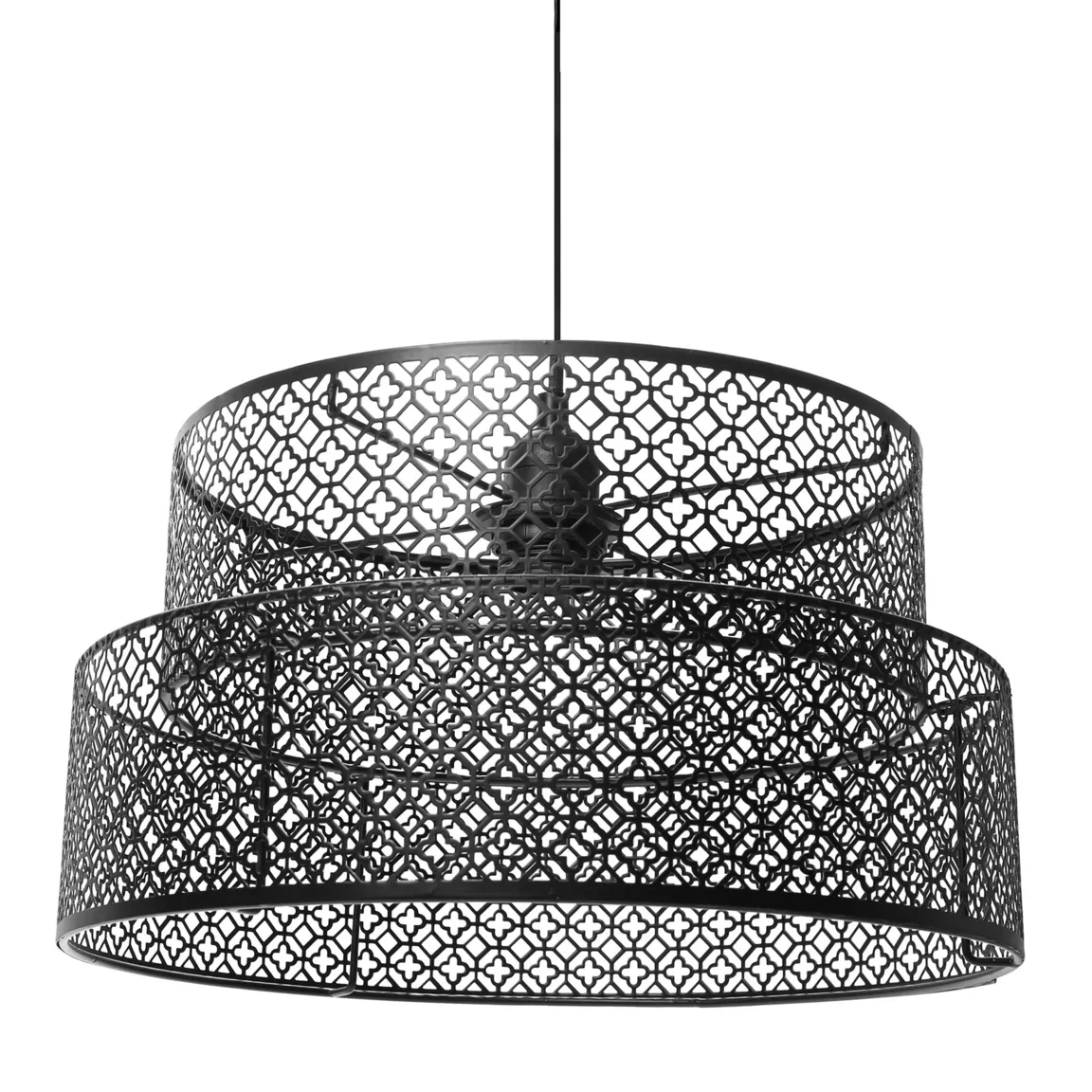 Suspension ronde métal marocaine (D34 cm) Gigogne Noir