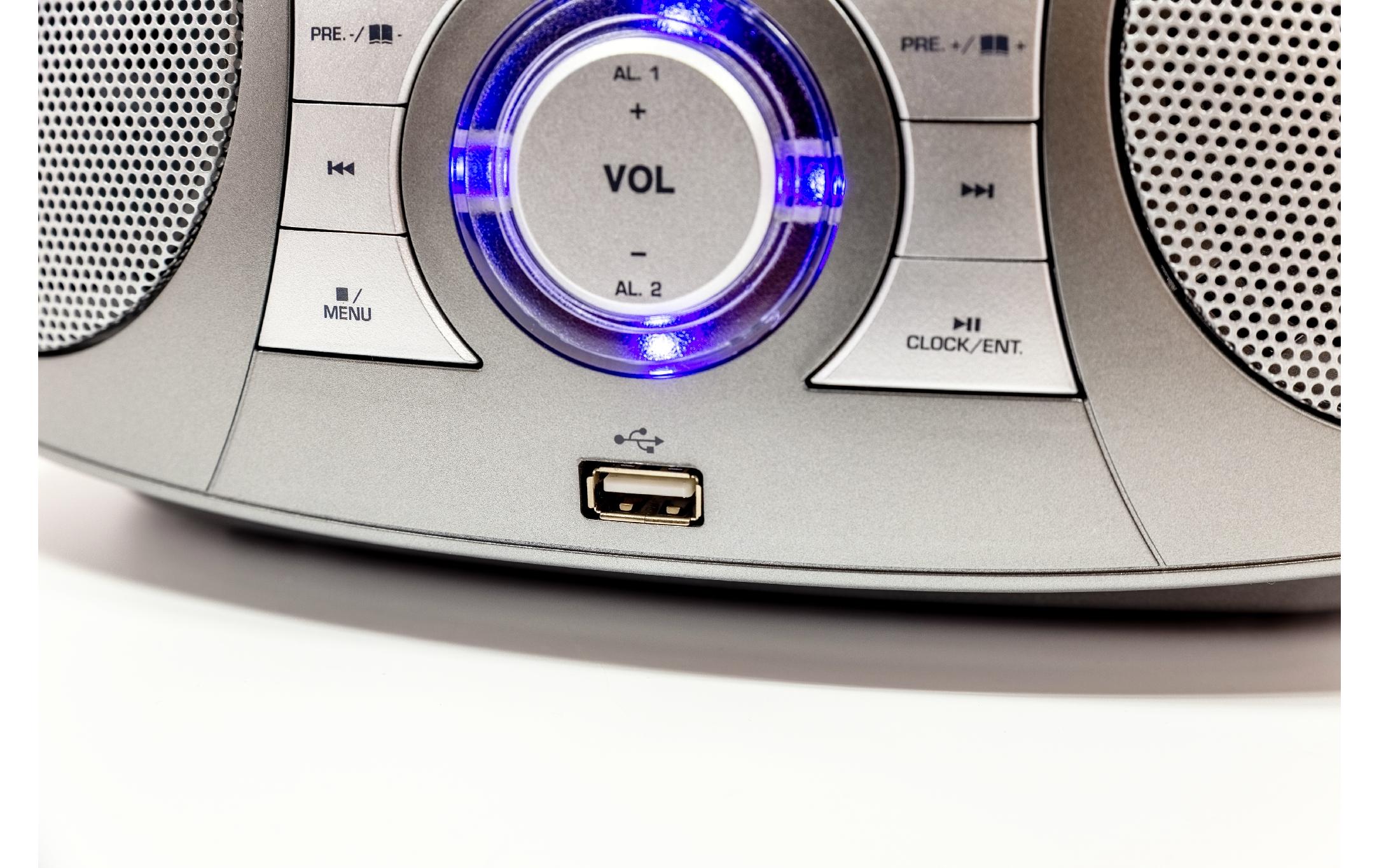 DAB+ Radio SCD1800 GrauDAB+ Boombox mit CD/MP3, Bluetooth und USB