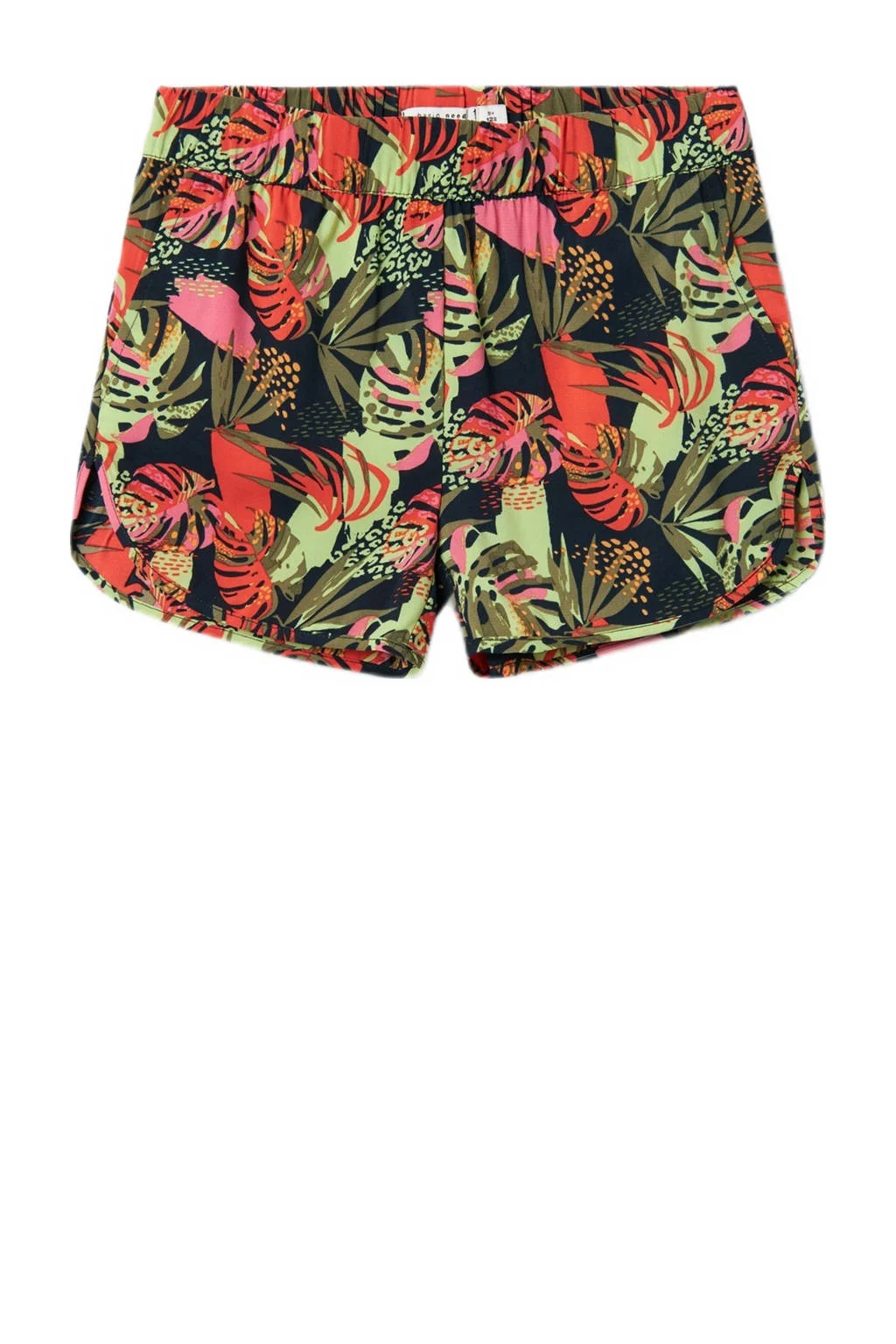 NAME IT gebloemde casual short NKFVINAYA donkerblauw/groen/rood