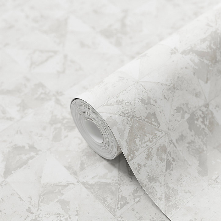 Papier peint Vinyle Intissé GoodHome Eudya blanc et gris