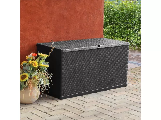 Boîte de stockage de jardin Anthracite 120x56x63 cm PP Rotin
