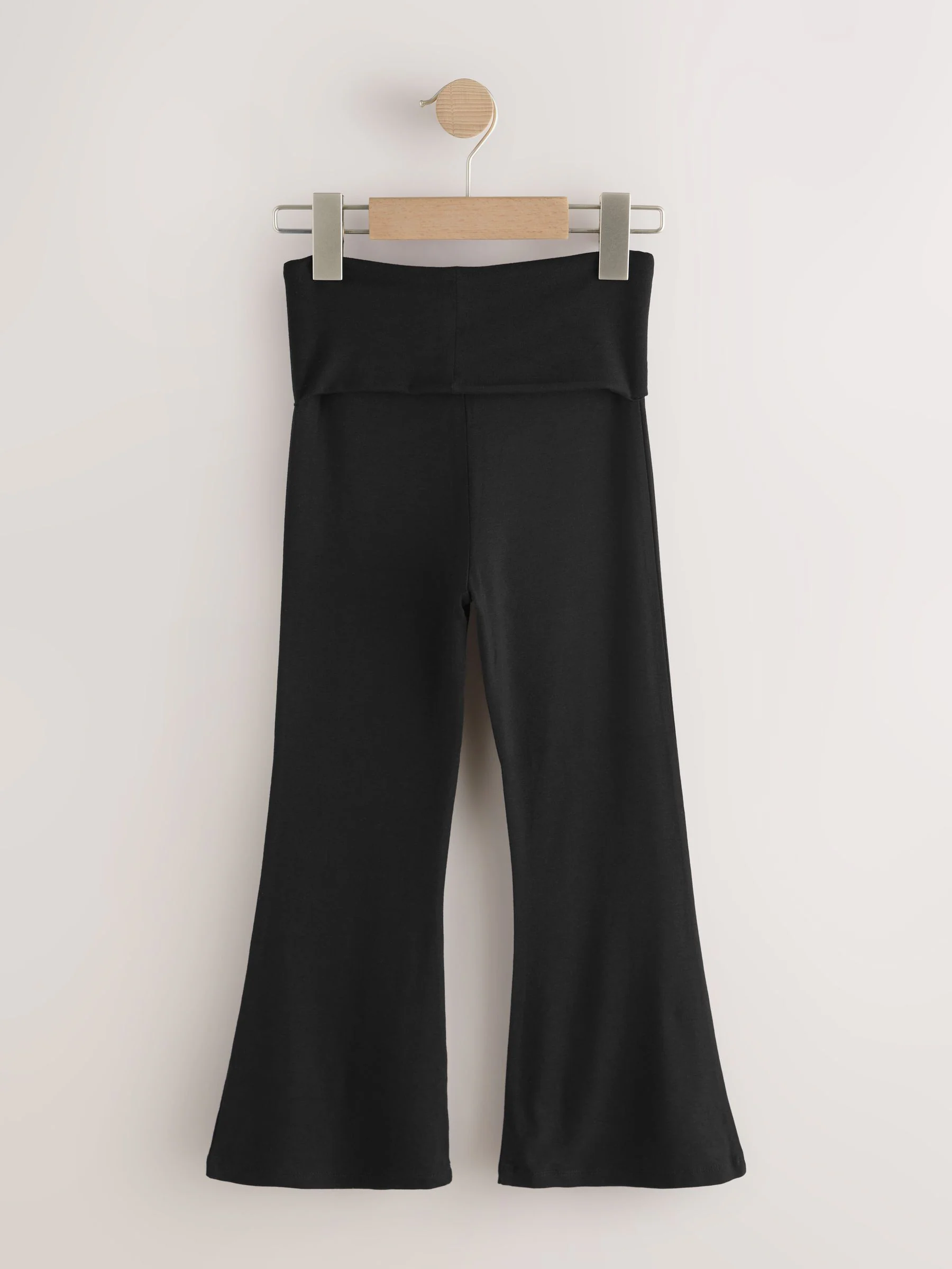 Zwart - Flare legging met omslag (3-16jr)