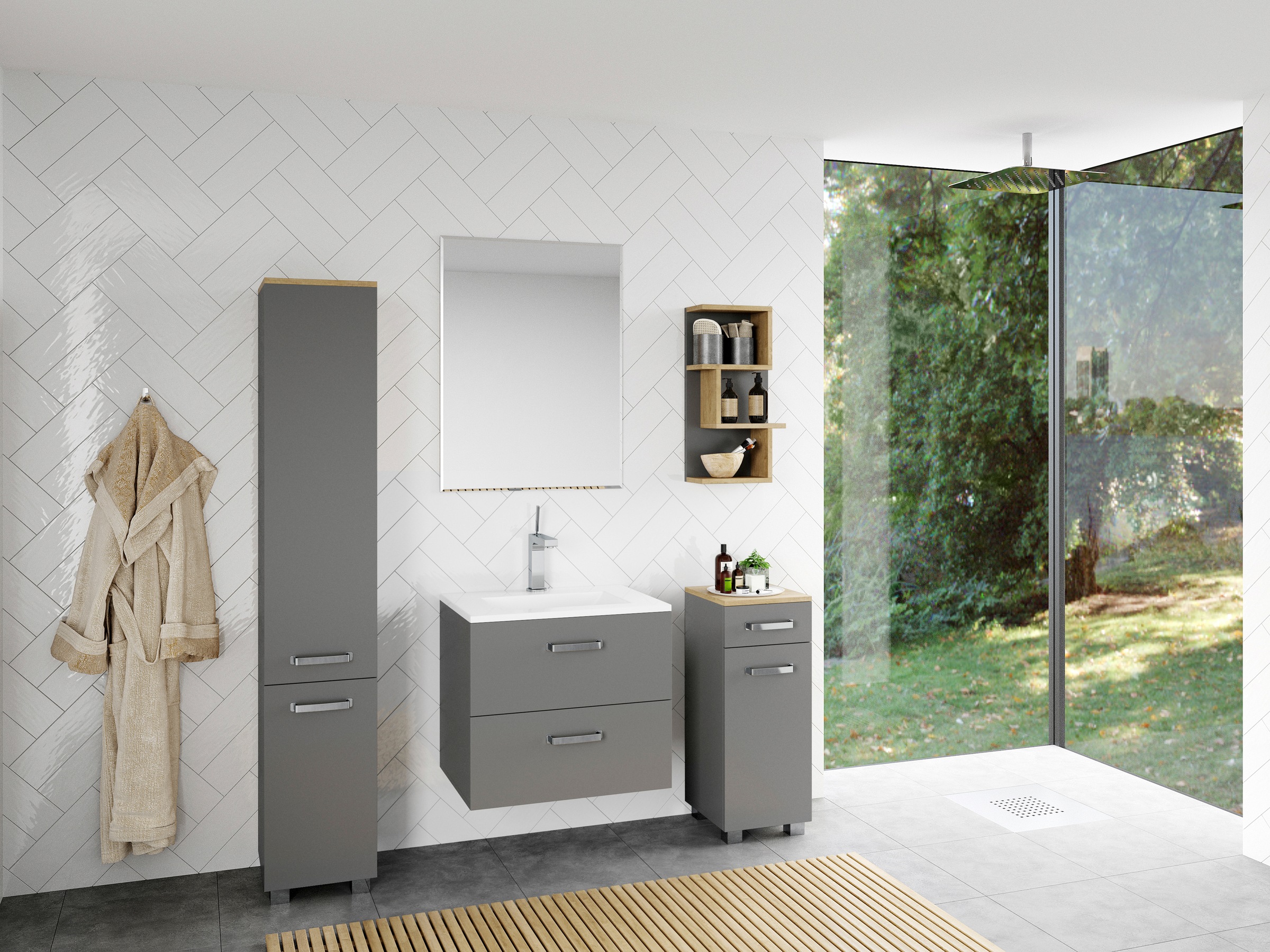 welltime Midischrank »Cosmo« BxTxH: ca. 30x32,5x76,5 cm, 2 Fächer, Türanschlag wechselbar