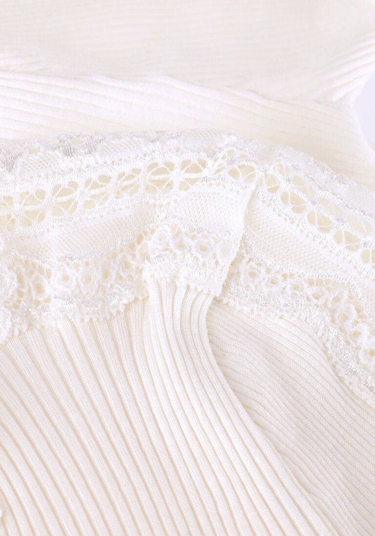 ROSEMUNDE witte rosemunde t-shirt benita silk t-shirt w/ lace
