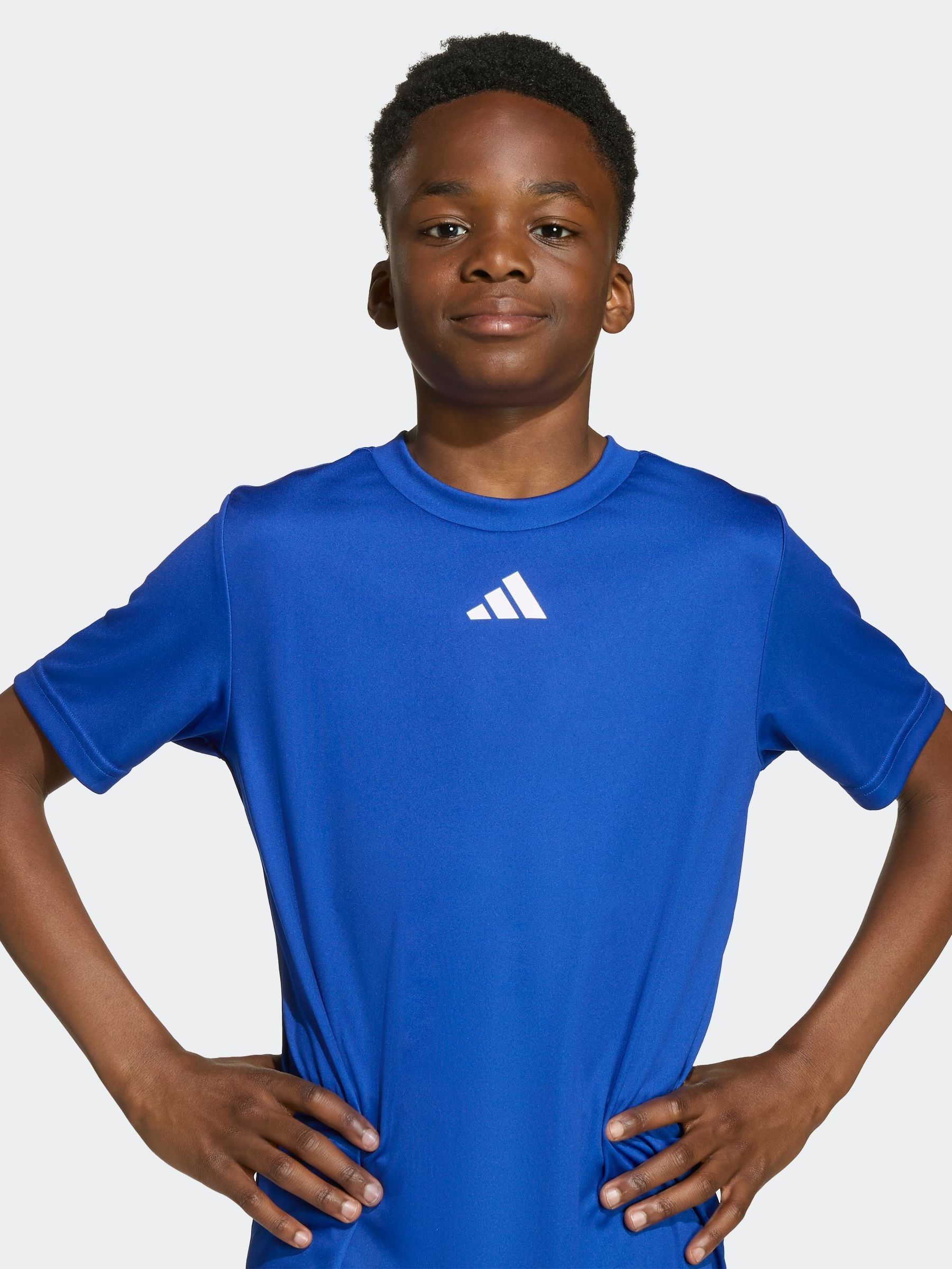 Blauw - adidas Train Essentials 3-Strepen Kids T-shirt & Shorts Set