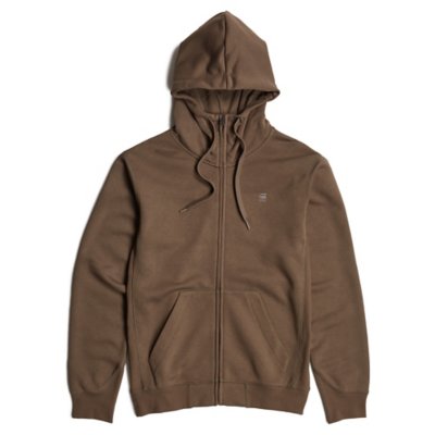 Sweatshirt zippé à capuche homme Premium Core MARRON G-STAR