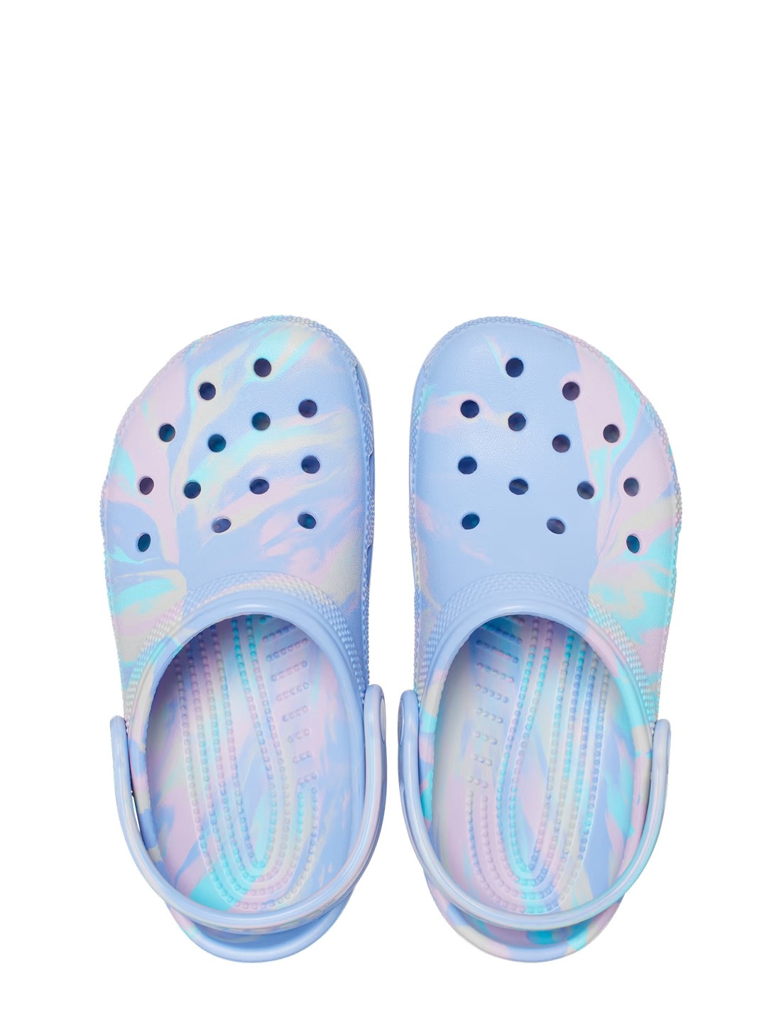 crocs sabots femme enfant classic marbled clog marbré rose bleu