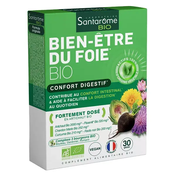 Santarome Orgânico - Bem-estar Orgânico do Fígado - Conforto Digestivo - 30 cápsulas