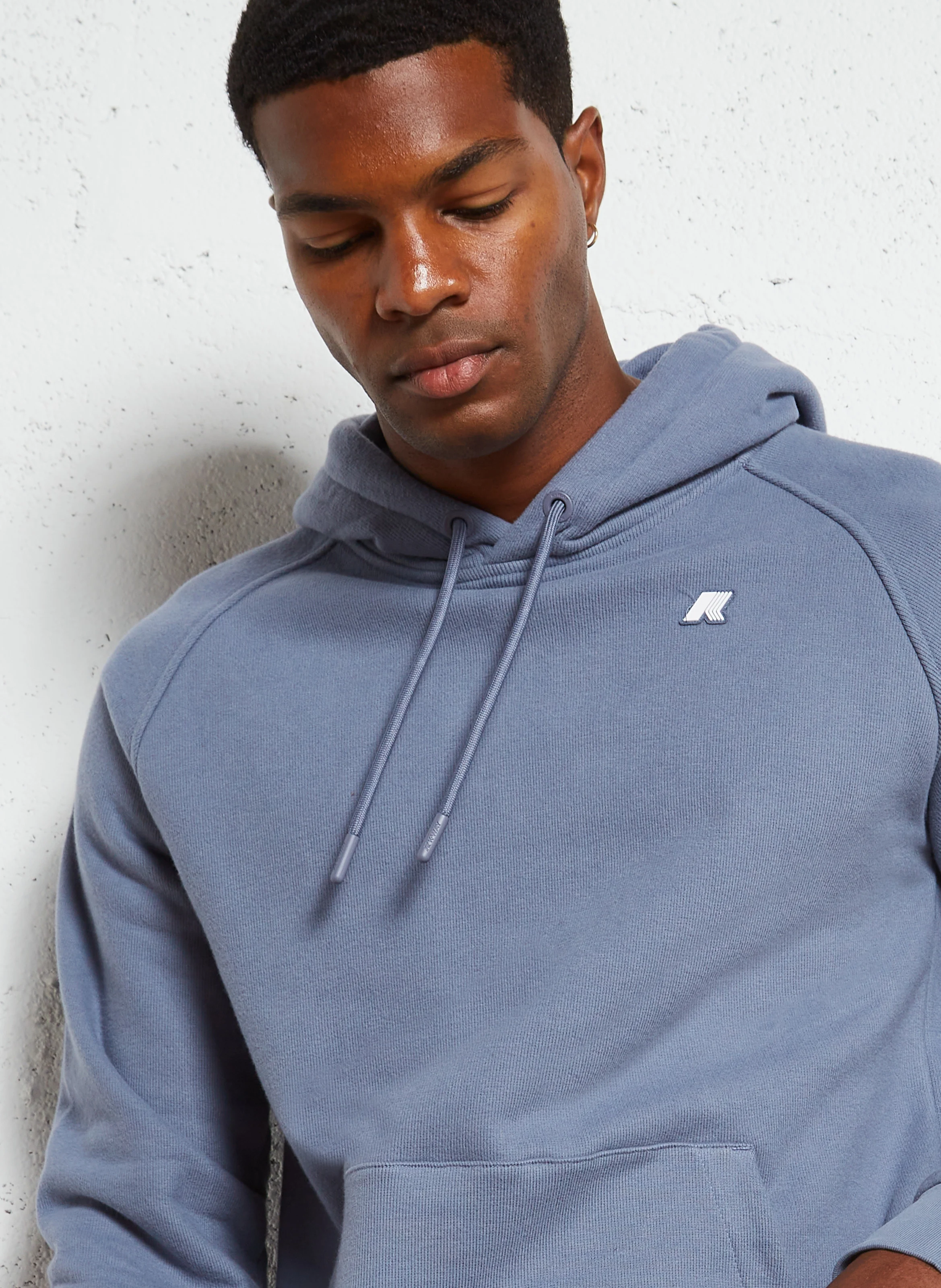 ALBAN HEAVY FLEECE - Sweat à capuche en coton mélangé | Bleu