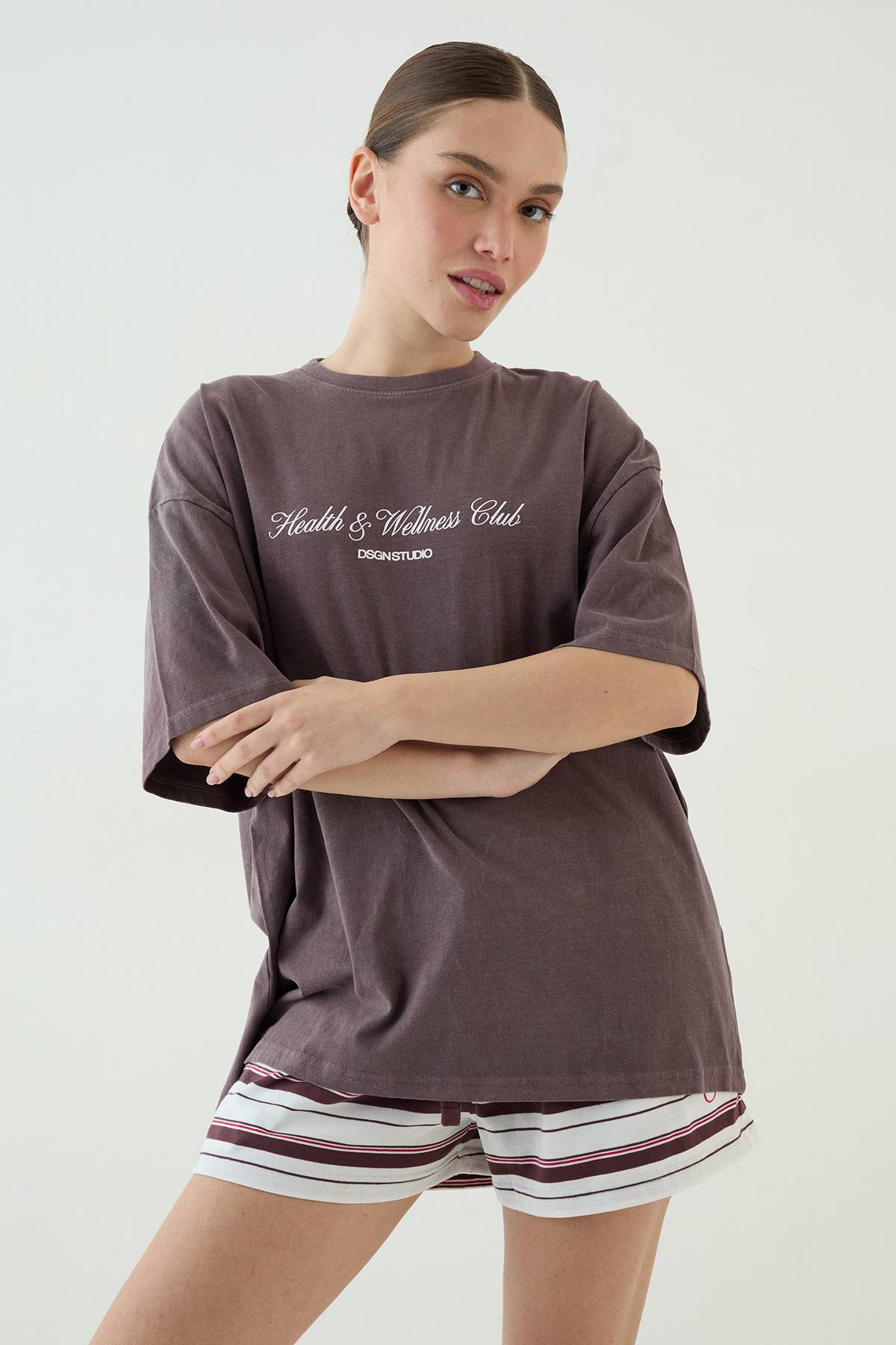 T-shirt Oversize Imprimé Club Santé Et Bien-être Dsgn Studio