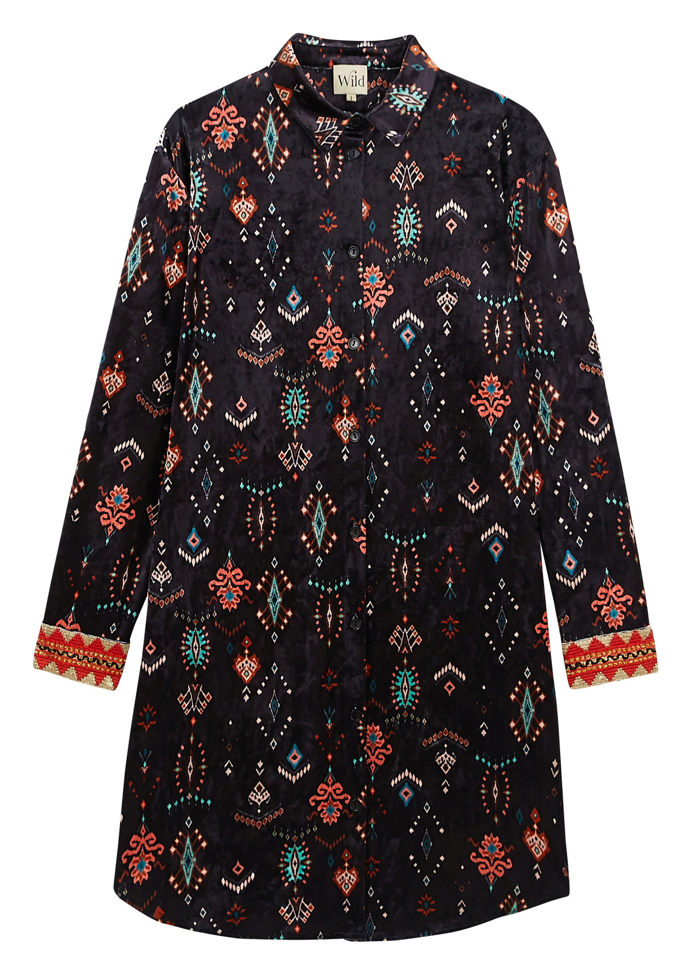 ROSARIA - Robe courte à motif ethnique | Noir