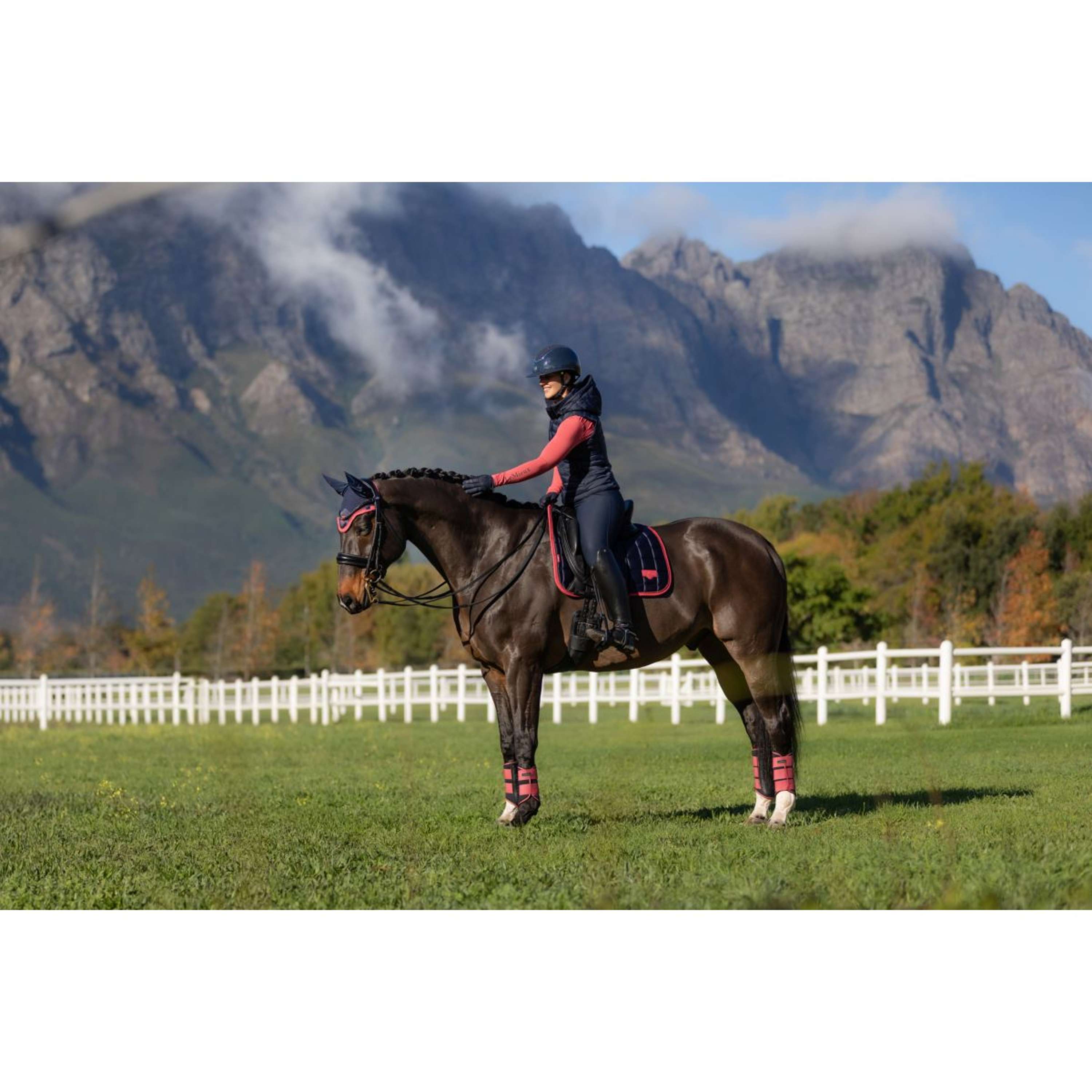 LeMieux Zadeldekje Loire Classic Dressuur Navy/Cranberry